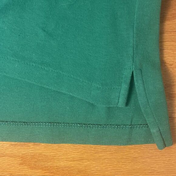 Vintage 1990s Ralph Lauren Green Polo Top M Crest Logo Preppy Old School Classic - Picture 6 of 8